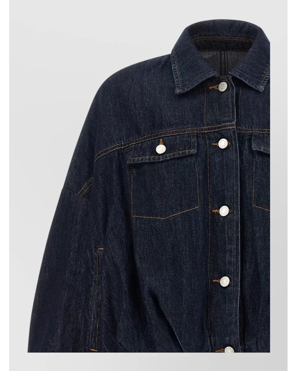 Dries Van Noten Blue Cropped Oversized Denim Jacket