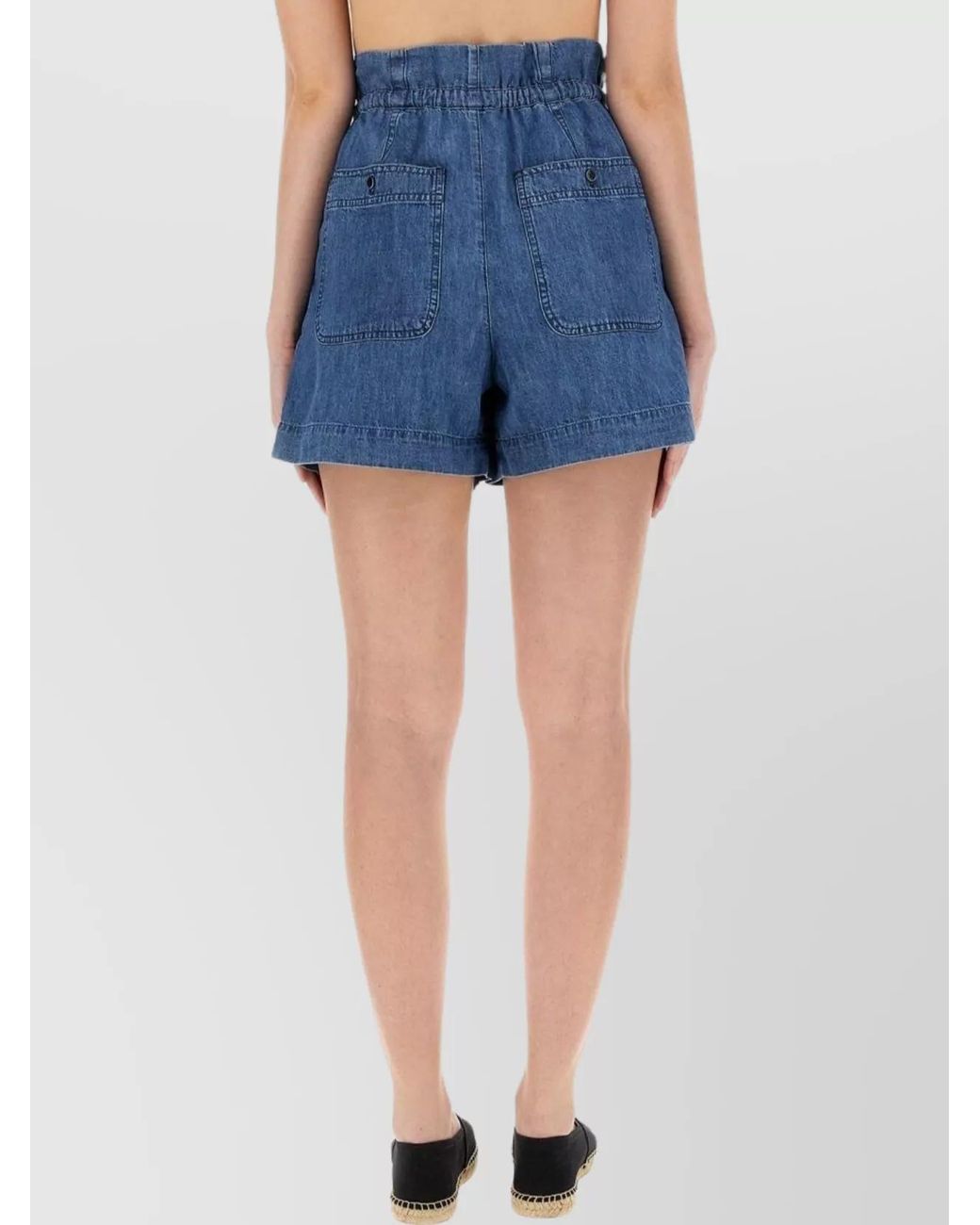 Isabel Marant Blue Cotton Regular-Fit Knee-Length Shorts