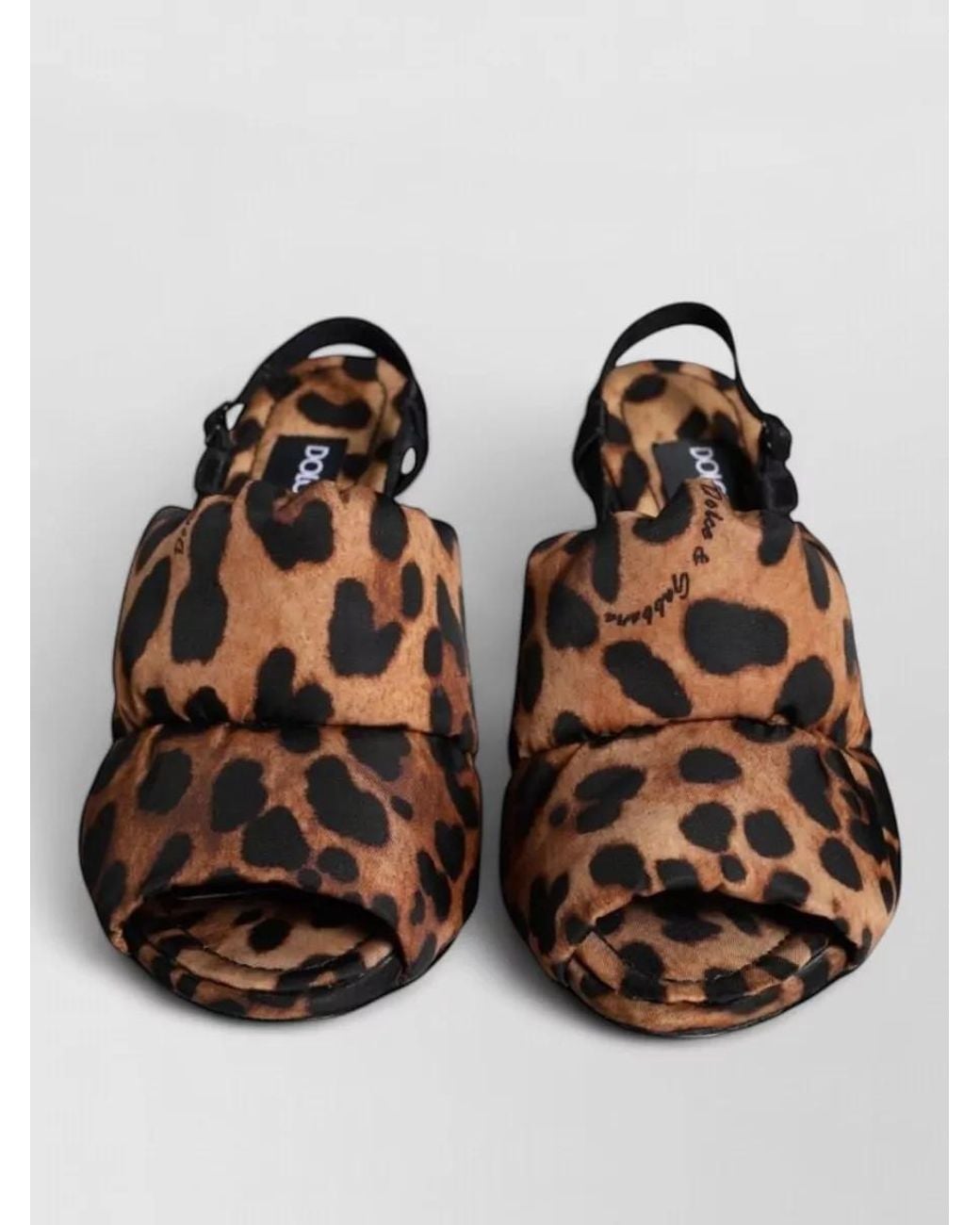 Dolce & Gabbana Brown Leopard-Print Slingback Sandals