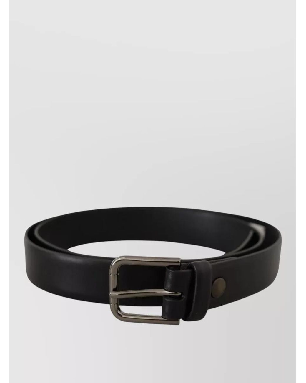 Dolce & Gabbana White Leather Logo Buckle Belt for men