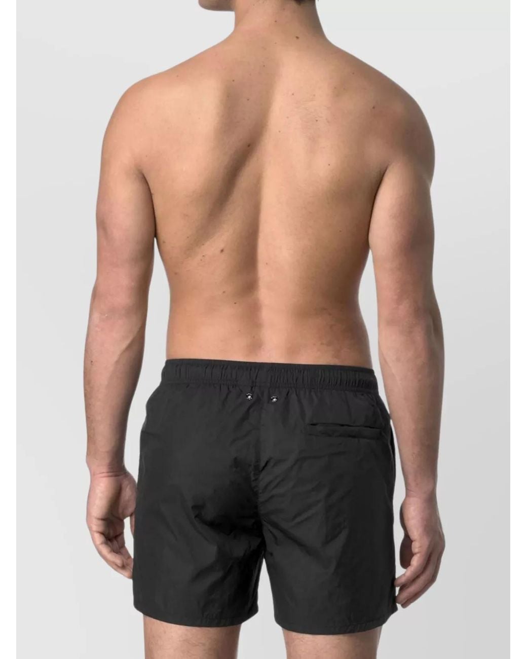 K-Way Black Cotton Deck Shorts for men