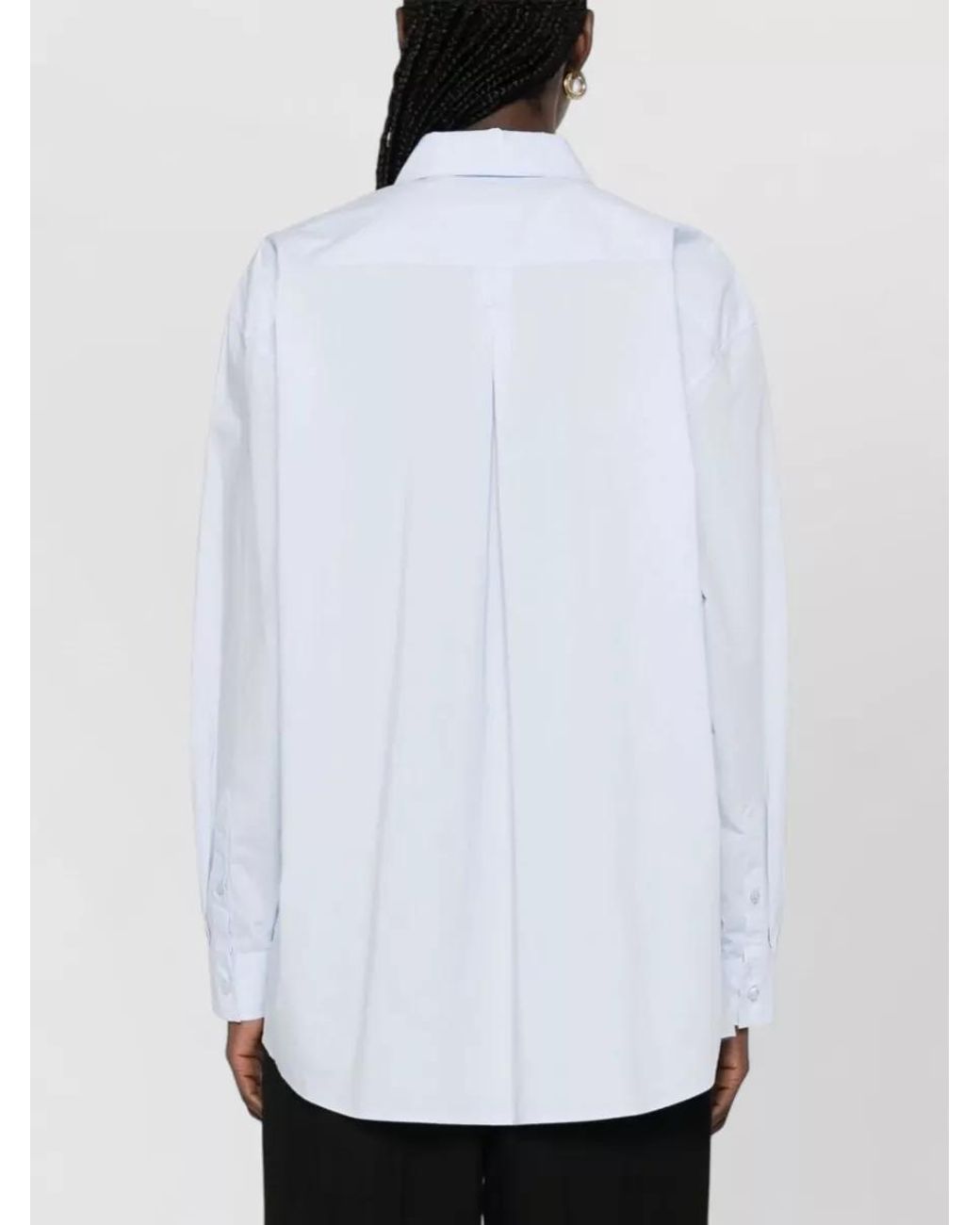 Totême White Organic Cotton Long-Sleeve Shirt