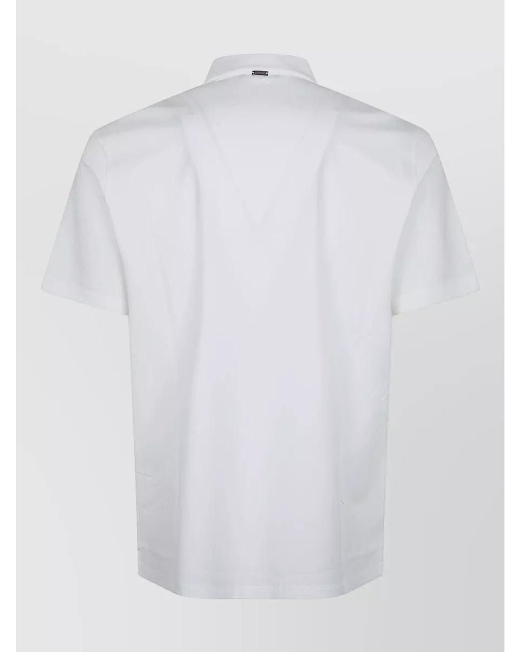 Herno White Cotton Regular-Fit Short-Sleeve Polo Shirt for men