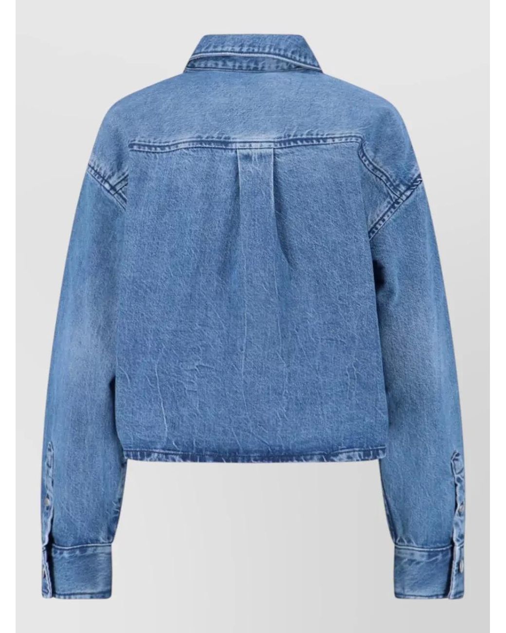 Alexander Wang Blue Denim Cropped Shirt Jacket