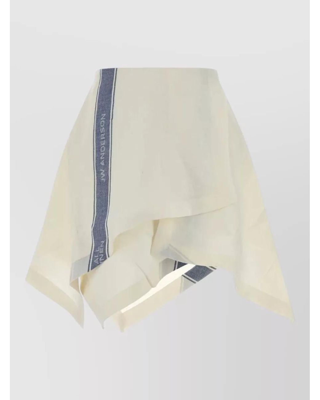J.W. Anderson White Linen Asymmetric Mini Skirt