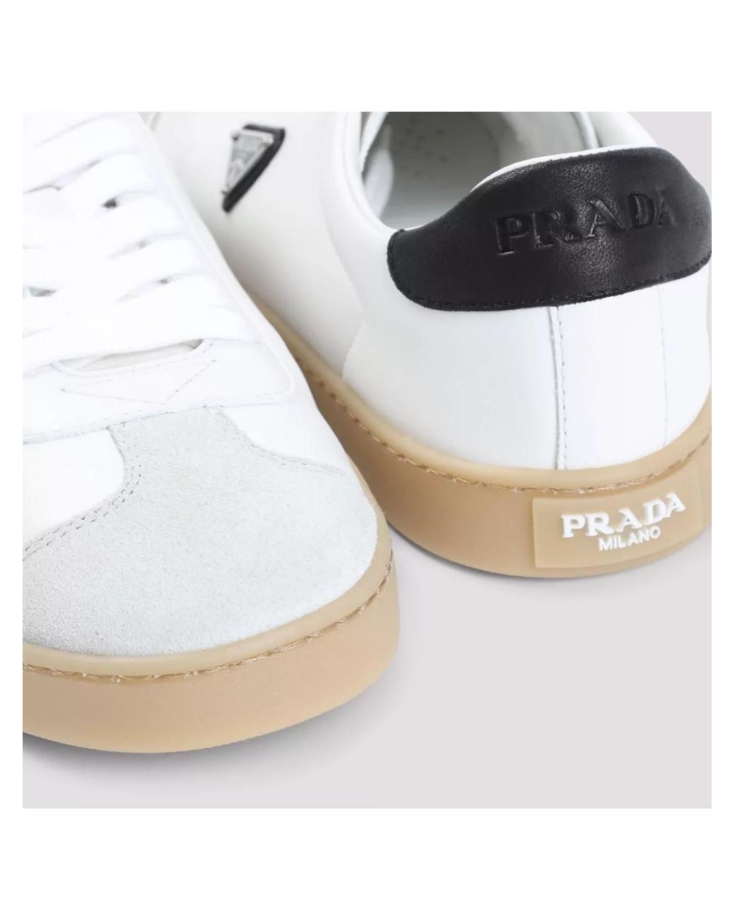 Prada Metallic Leather Low-Top Sneakers for men
