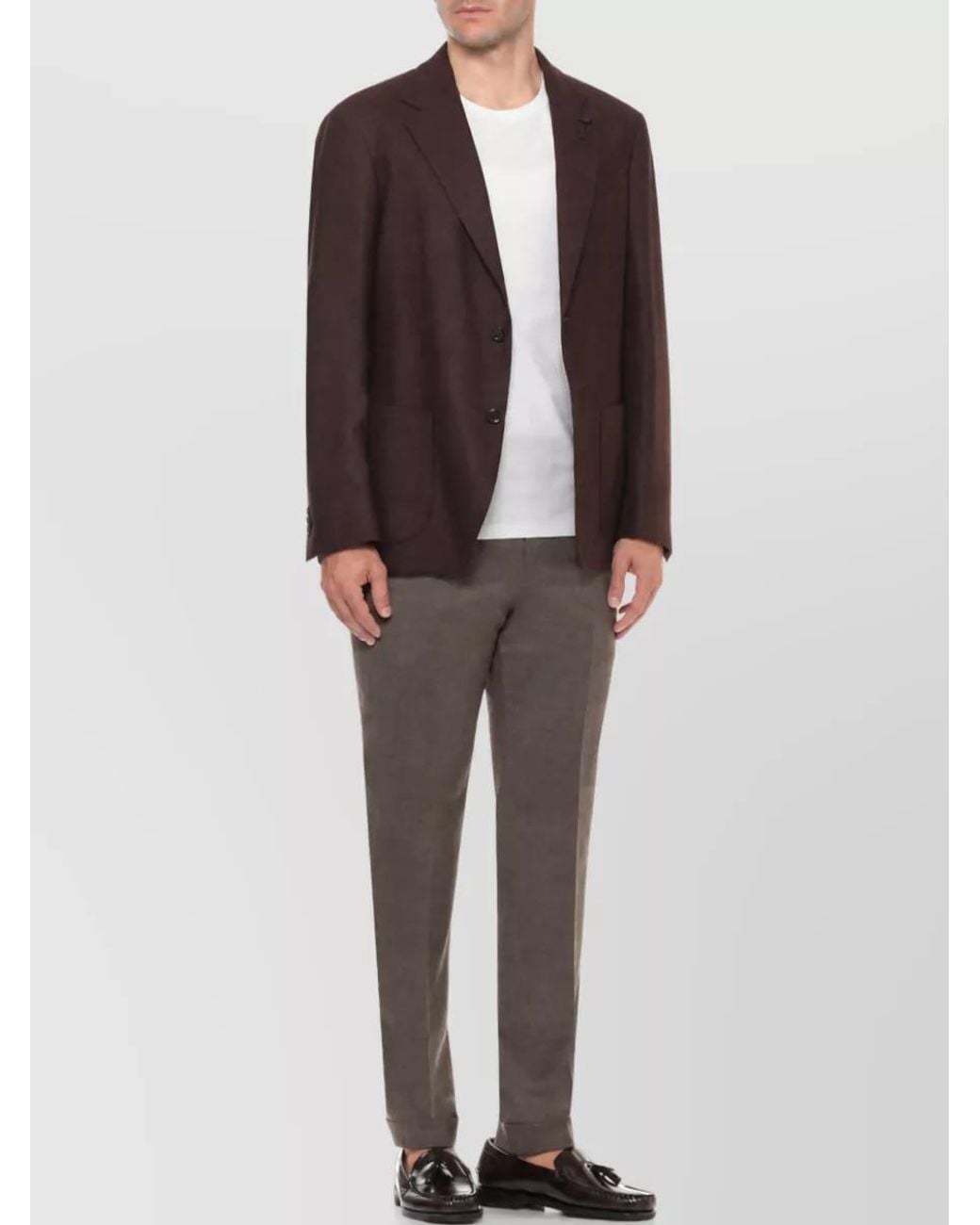 Lardini Brown Cashmere Blend Single-Breasted Suit Jacket for men