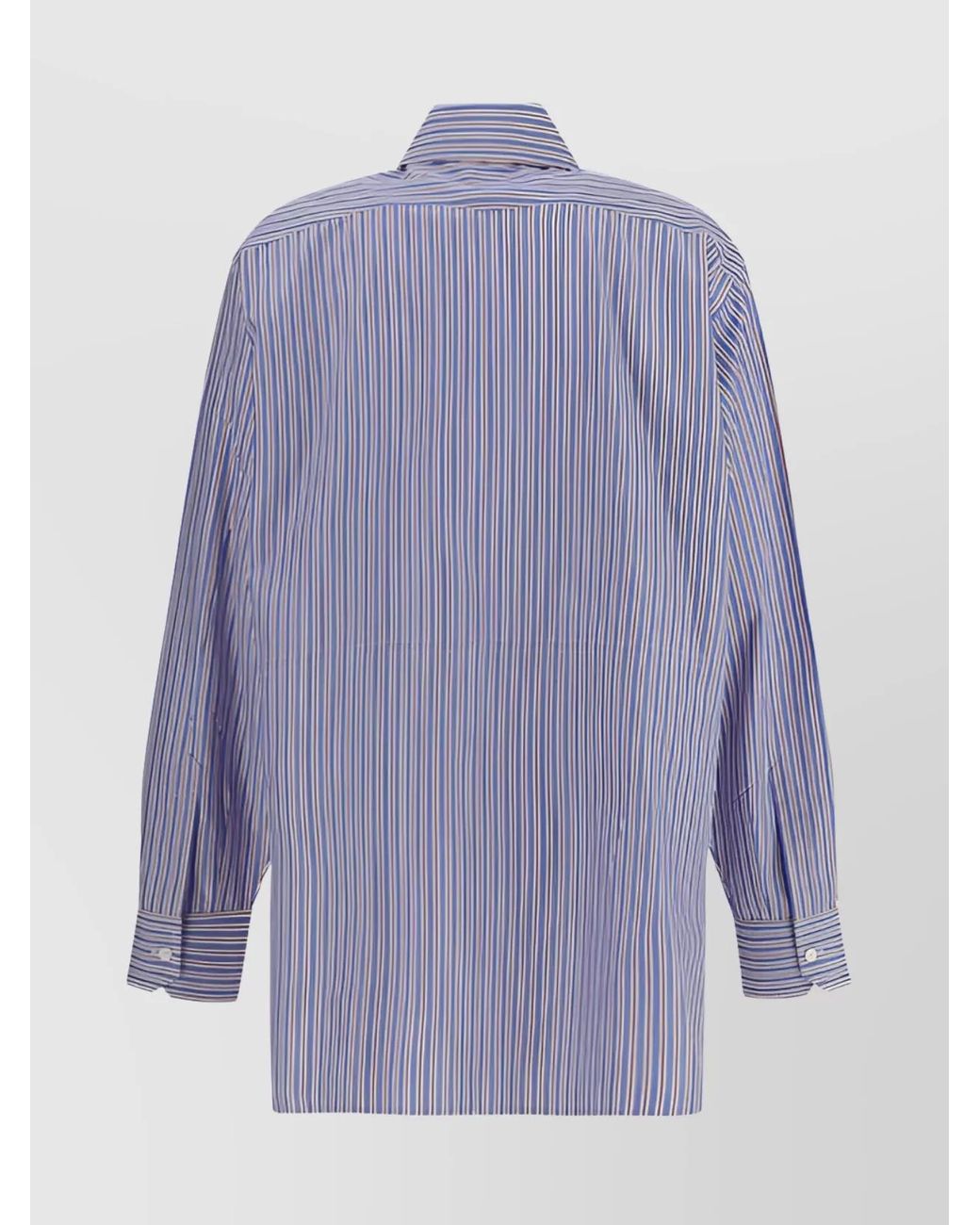 Prada Blue Embroidered Cotton Shirt