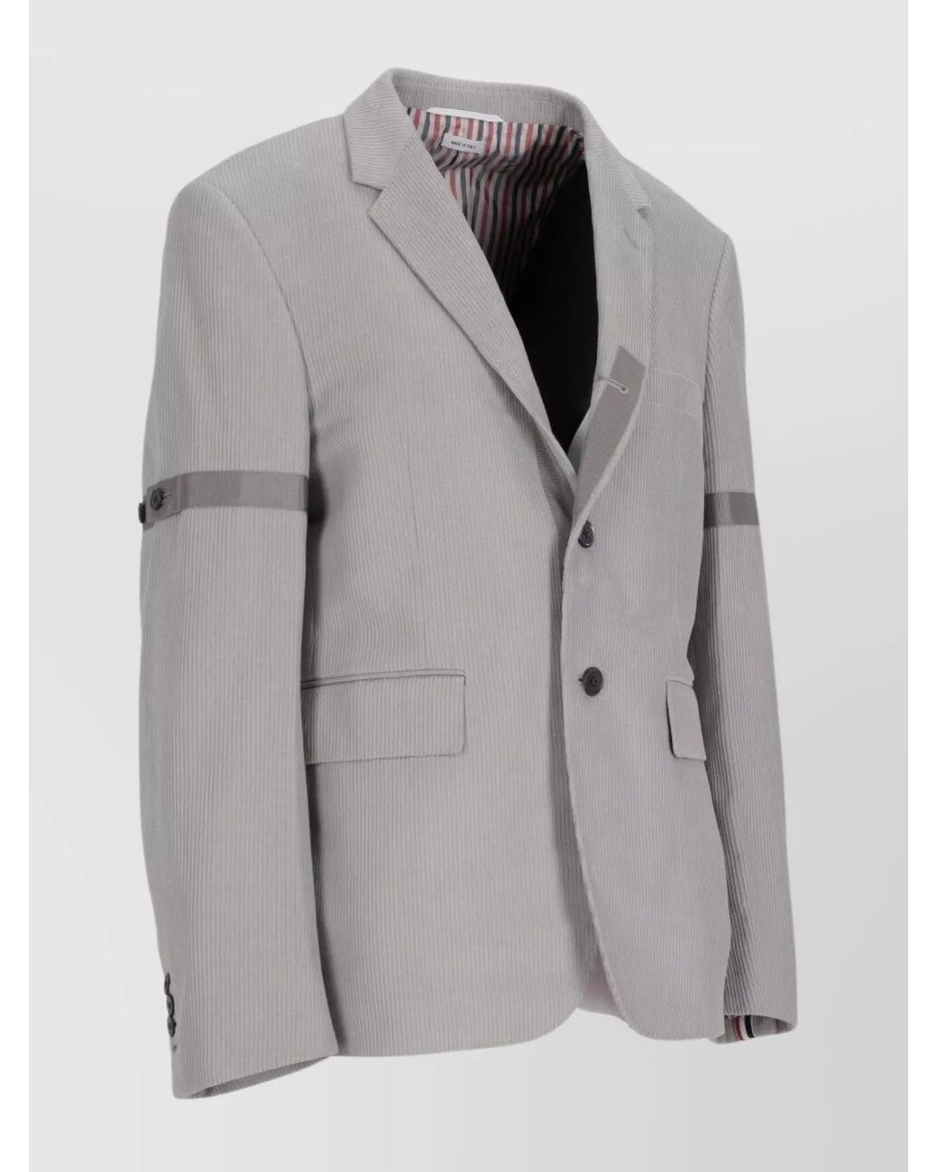 Thom Browne Gray Corduroy Single-Breasted Jacket for men