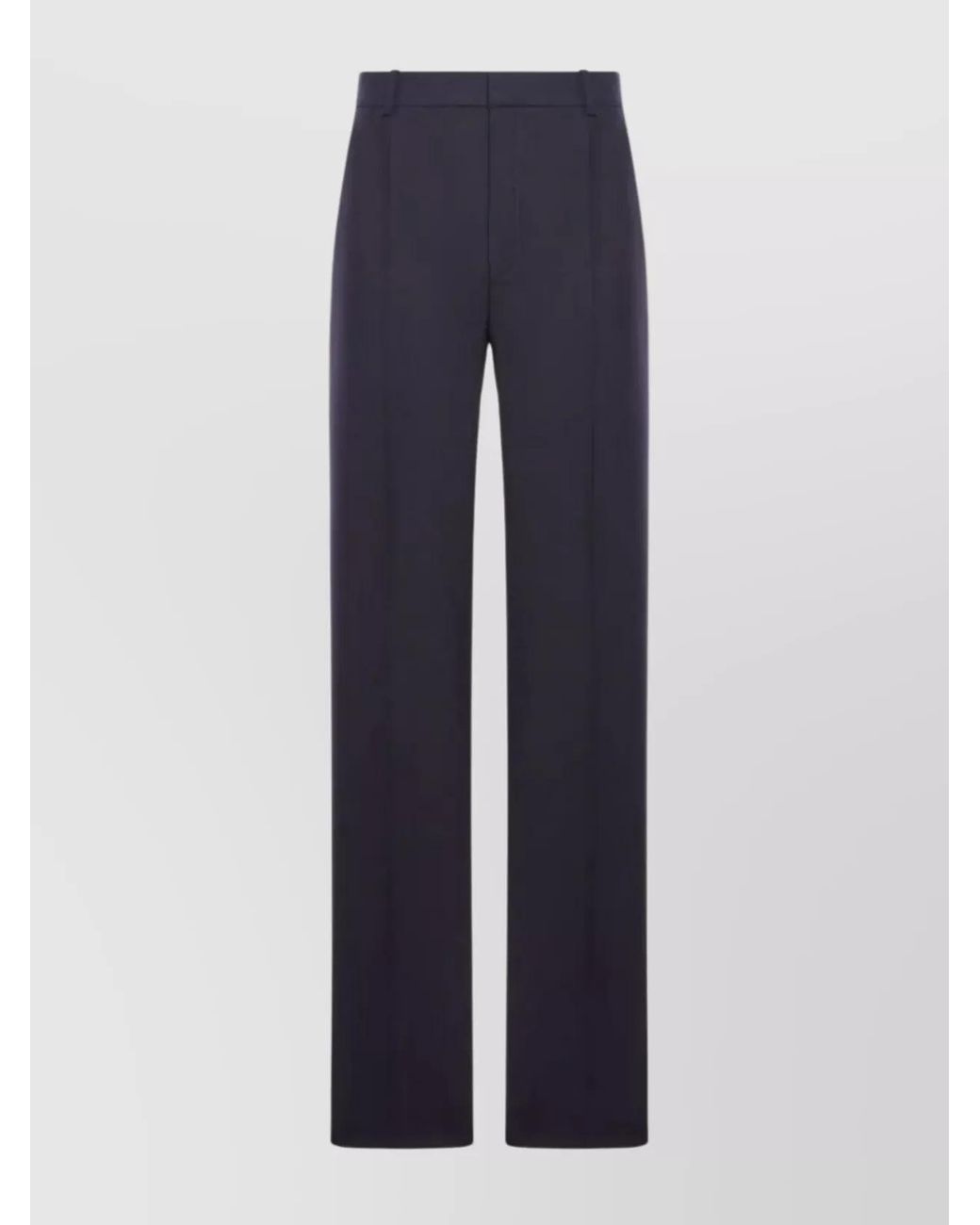 Saint Laurent Blue Wool High-Rise Straight-Leg Trousers for men