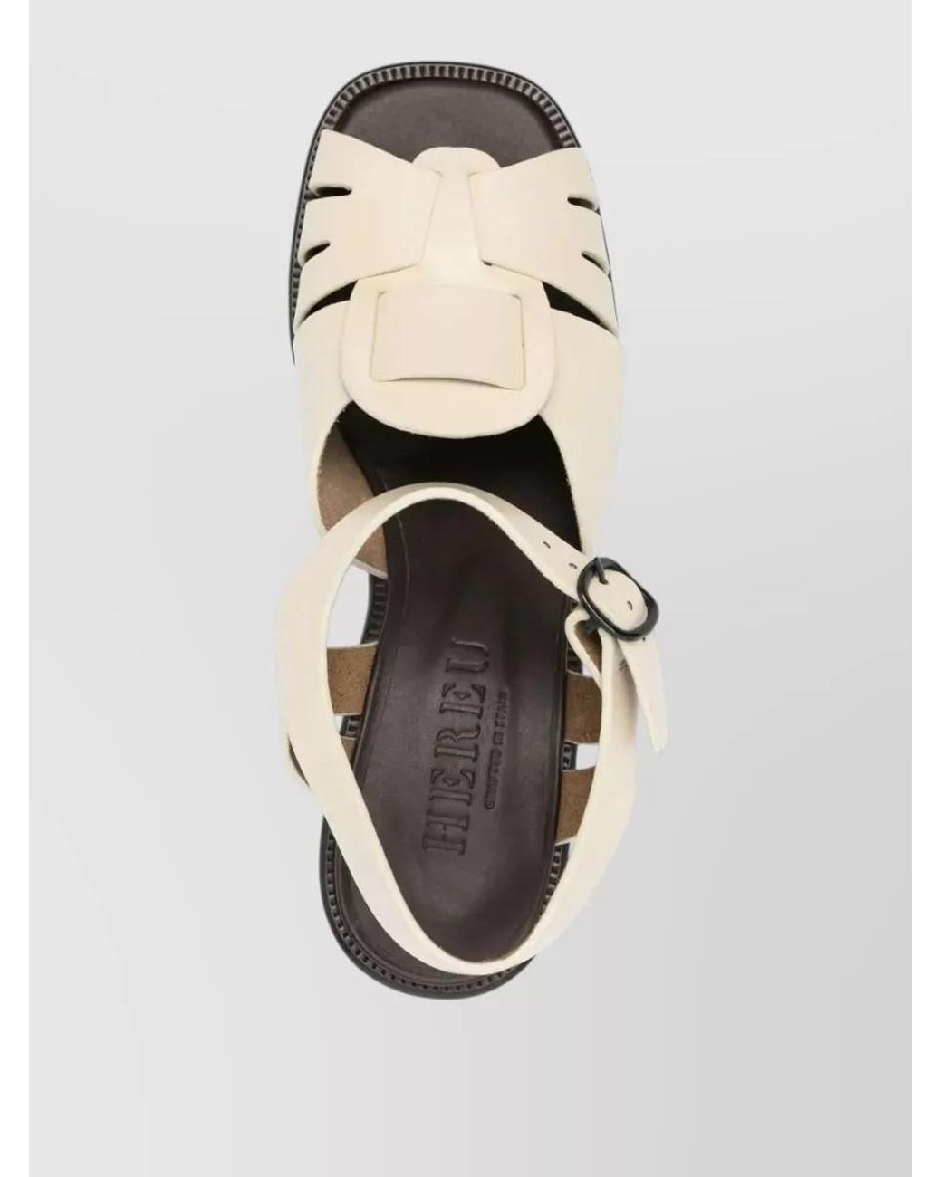 Hereu Metallic Leather Square-Heel Sandals