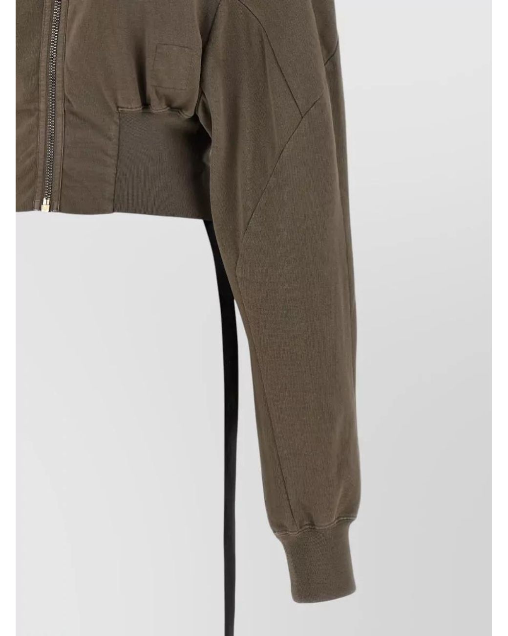 Rick Owens Multicolor Cotton Cropped Zip Hoodie
