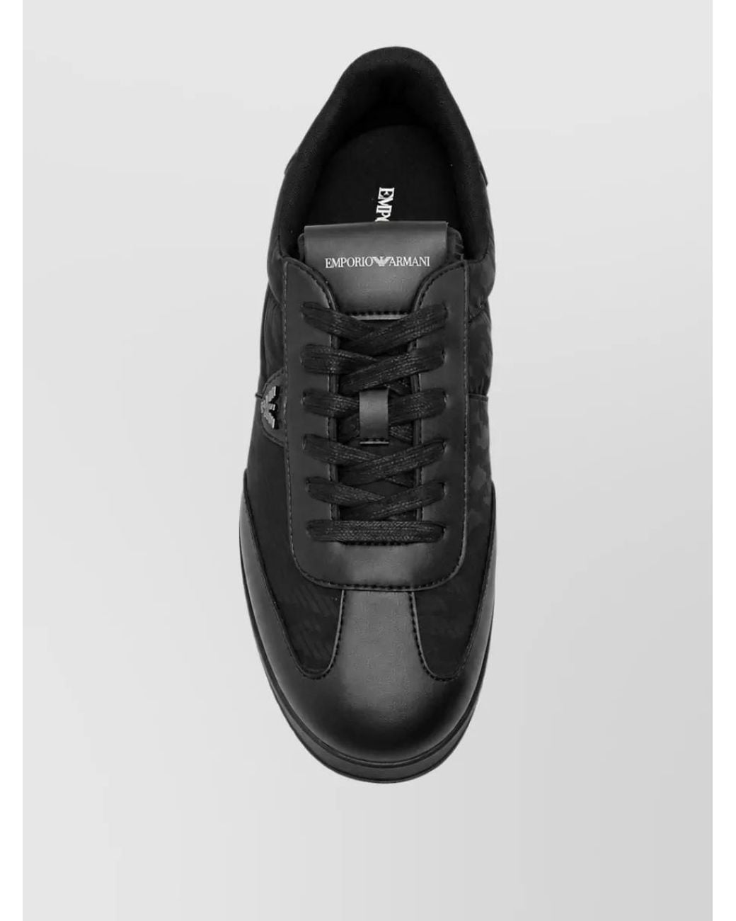 Emporio Armani Black Logo Lace-Up Sneakers for men