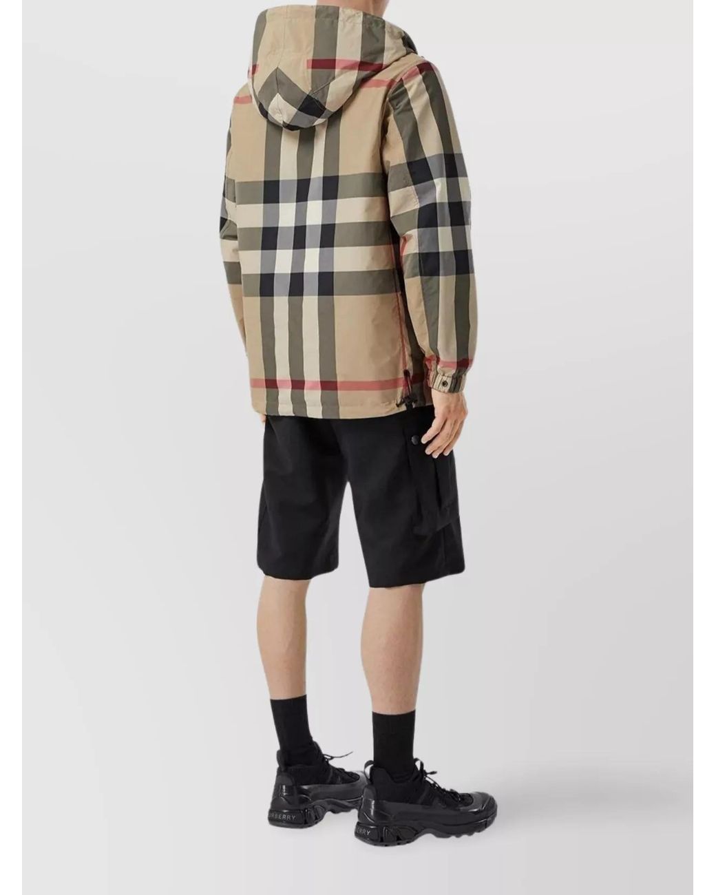 Burberry Brown Recycled Polyester Reversible Hooded Biker Jacket for men