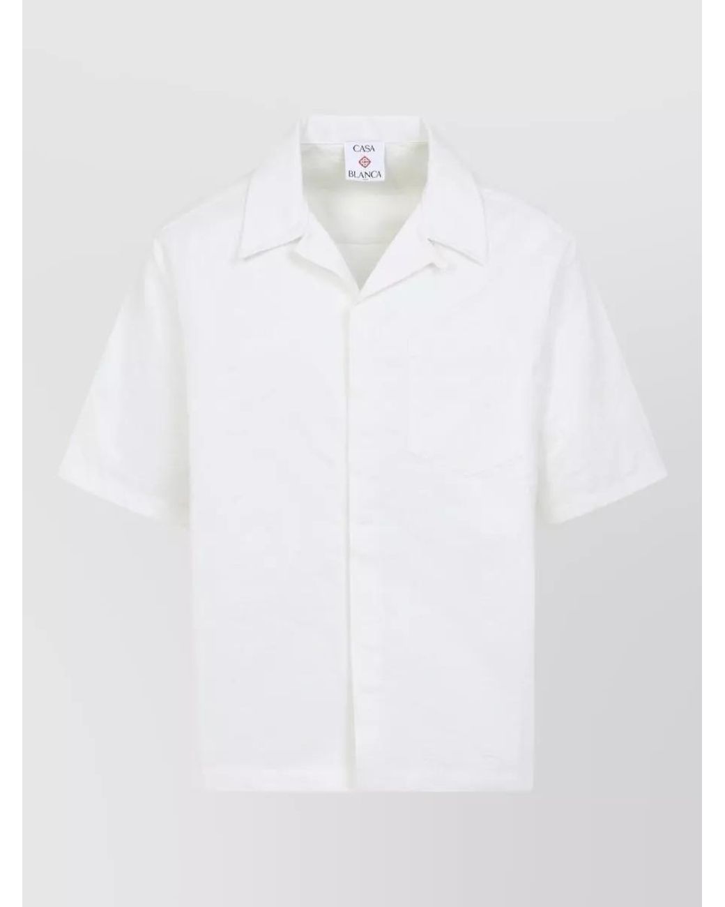 Casablanca White Cotton Monogram Short-Sleeve Shirt for men