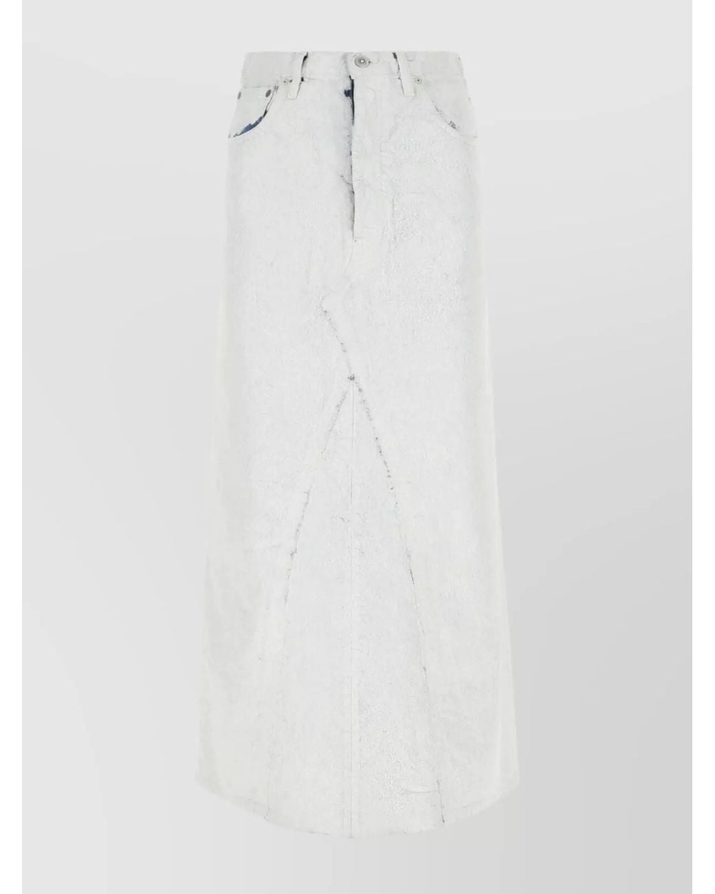 Maison Margiela White Denim High-Rise Midi Skirt