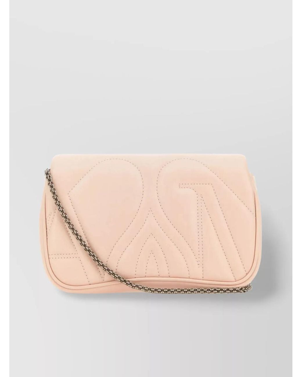 McQueen Natural The Seal Mini Leather Shoulder Bag