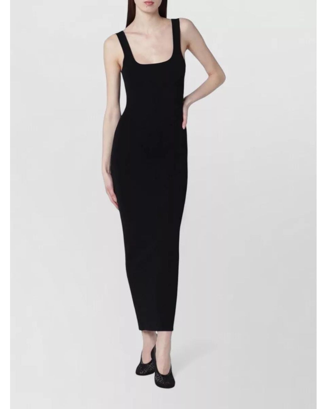 Entire studios Black Viscose Jersey Fitted Maxi Dress