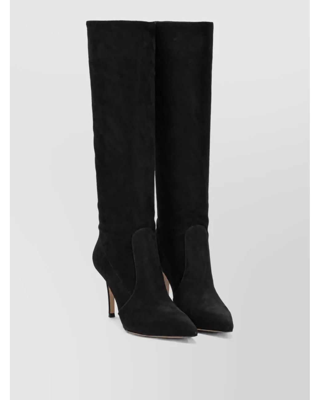 Gianvito Rossi Black Suede Knee-High Boots