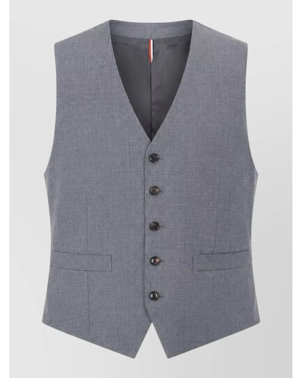 Thom Browne Gray Wool Suit Vest for men