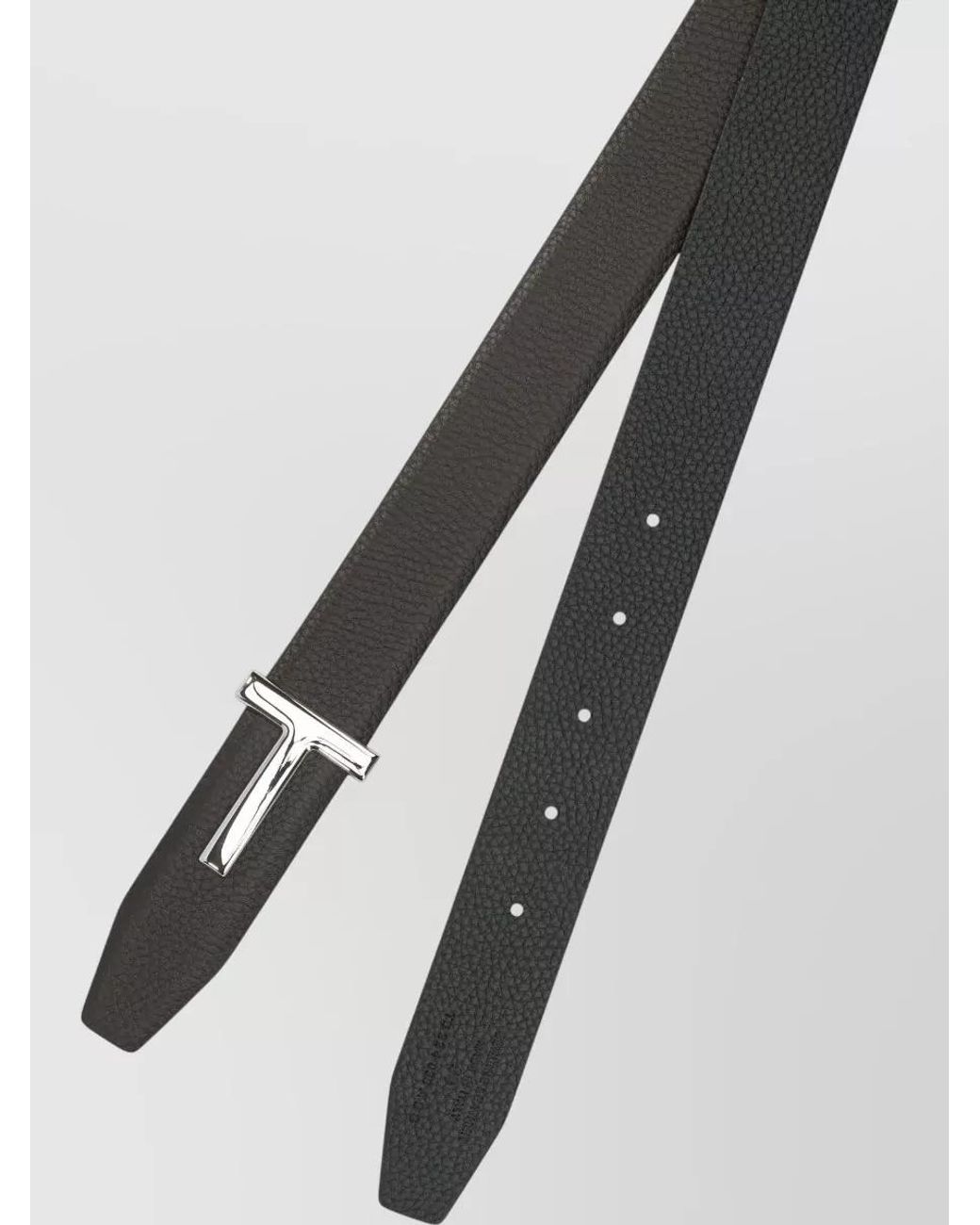 Tom Ford Gray Calf Leather Reversible Belt for men