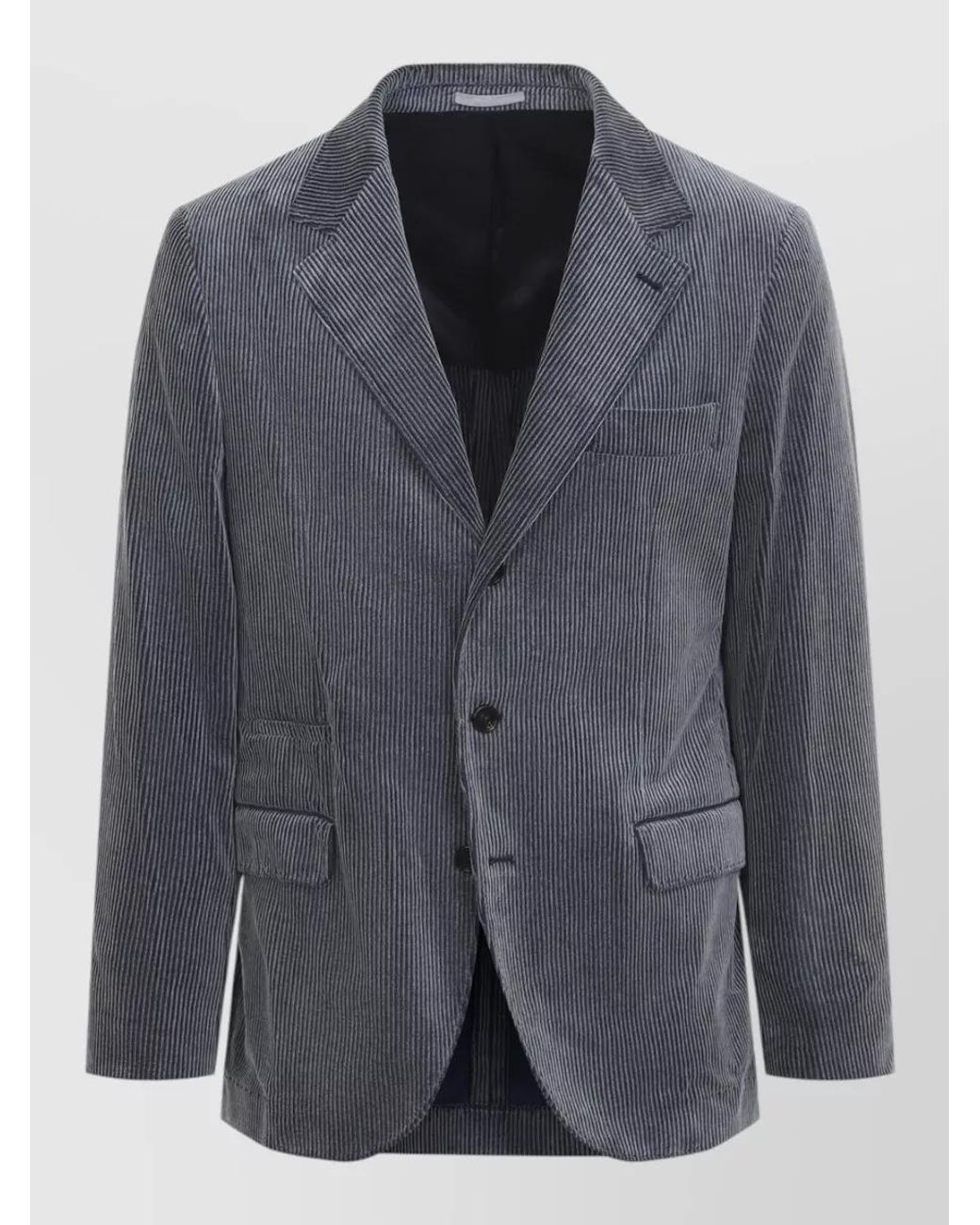 Brunello Cucinelli Gray Corduroy Suit Jacket for men