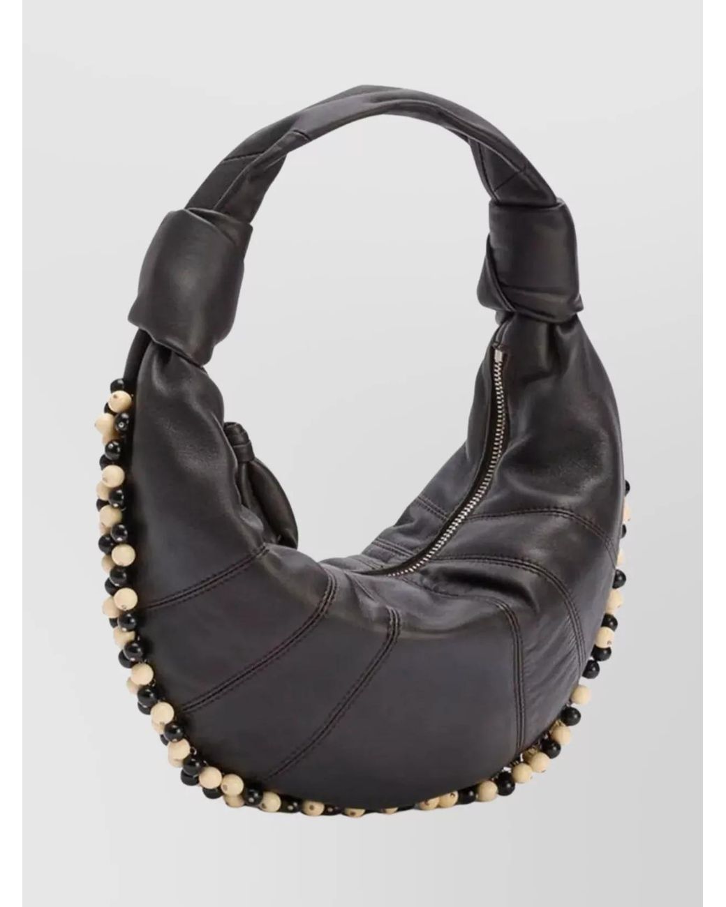 Lemaire Gray Lamb Leather Beaded Mini Shoulder Bag