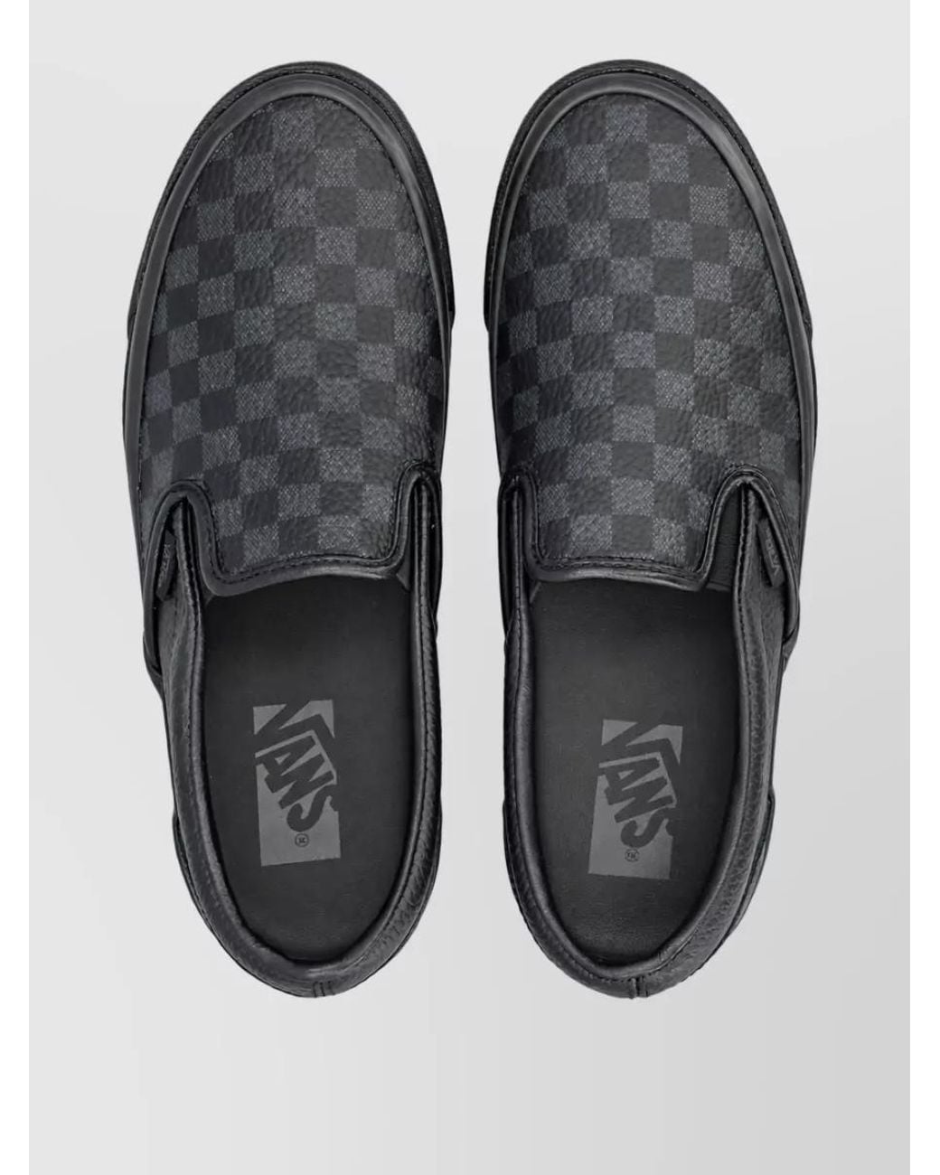 Vans Blue Leather Checkerboard Slip-On Sneakers