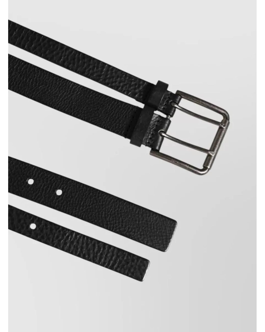 Dolce & Gabbana Black Leather Double Strap Belt for men