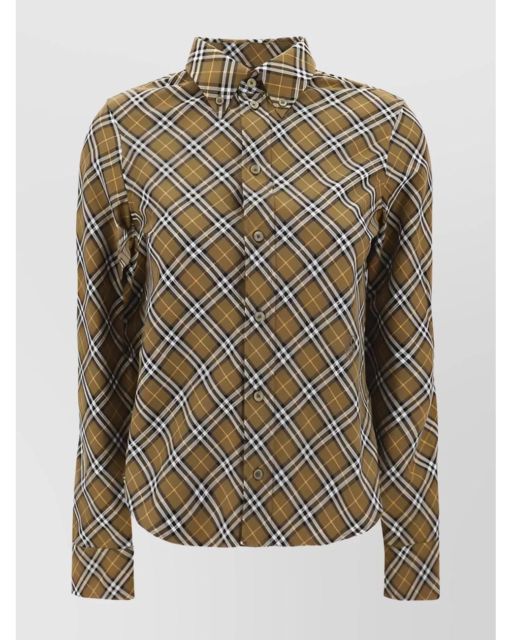 Burberry Brown Checked Cotton Shirt