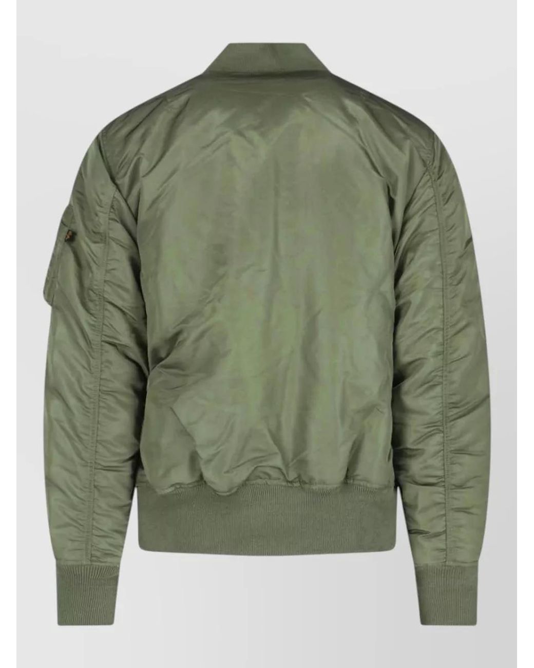 Alpha Industries Green Reversible Nylon Padded Bomber Jacket for men