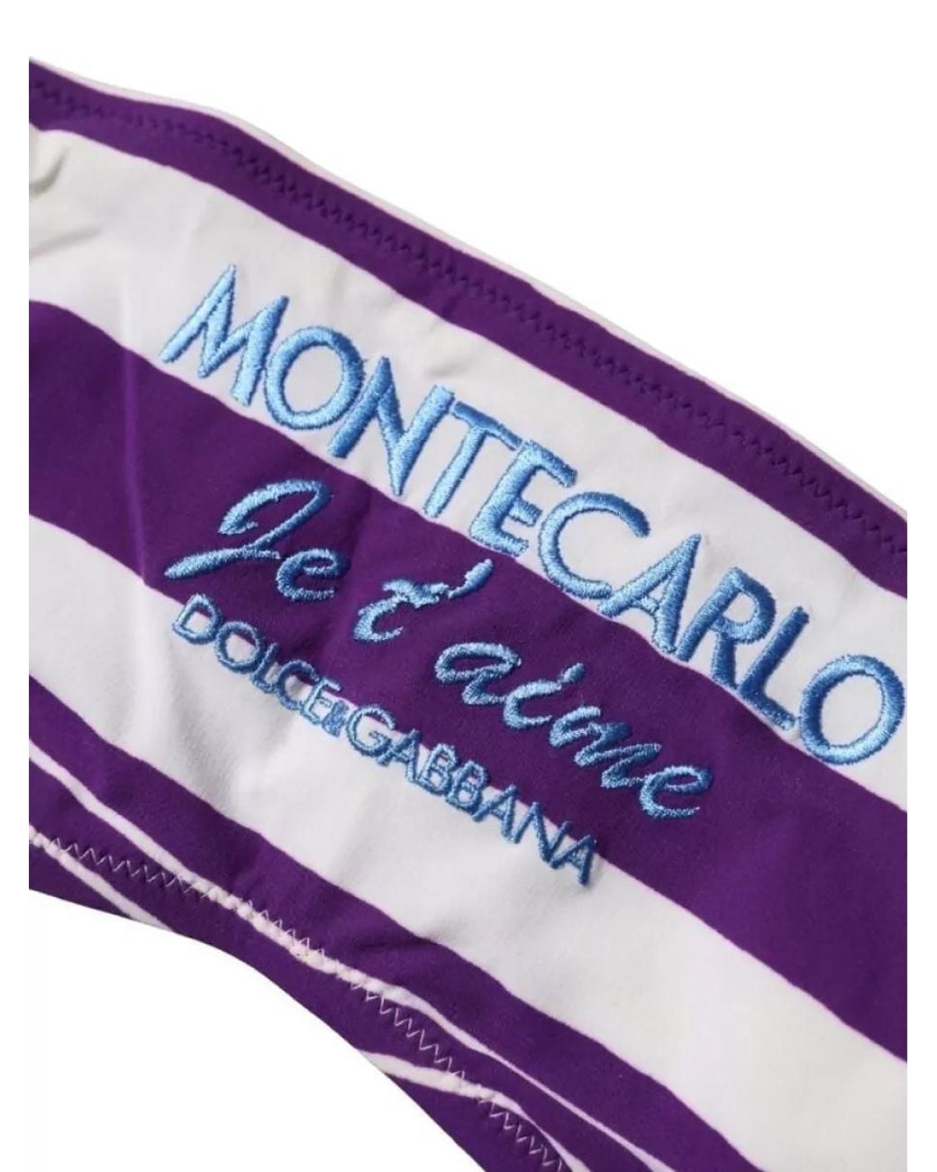 Dolce & Gabbana Purple Striped Bandeau Bikini Top