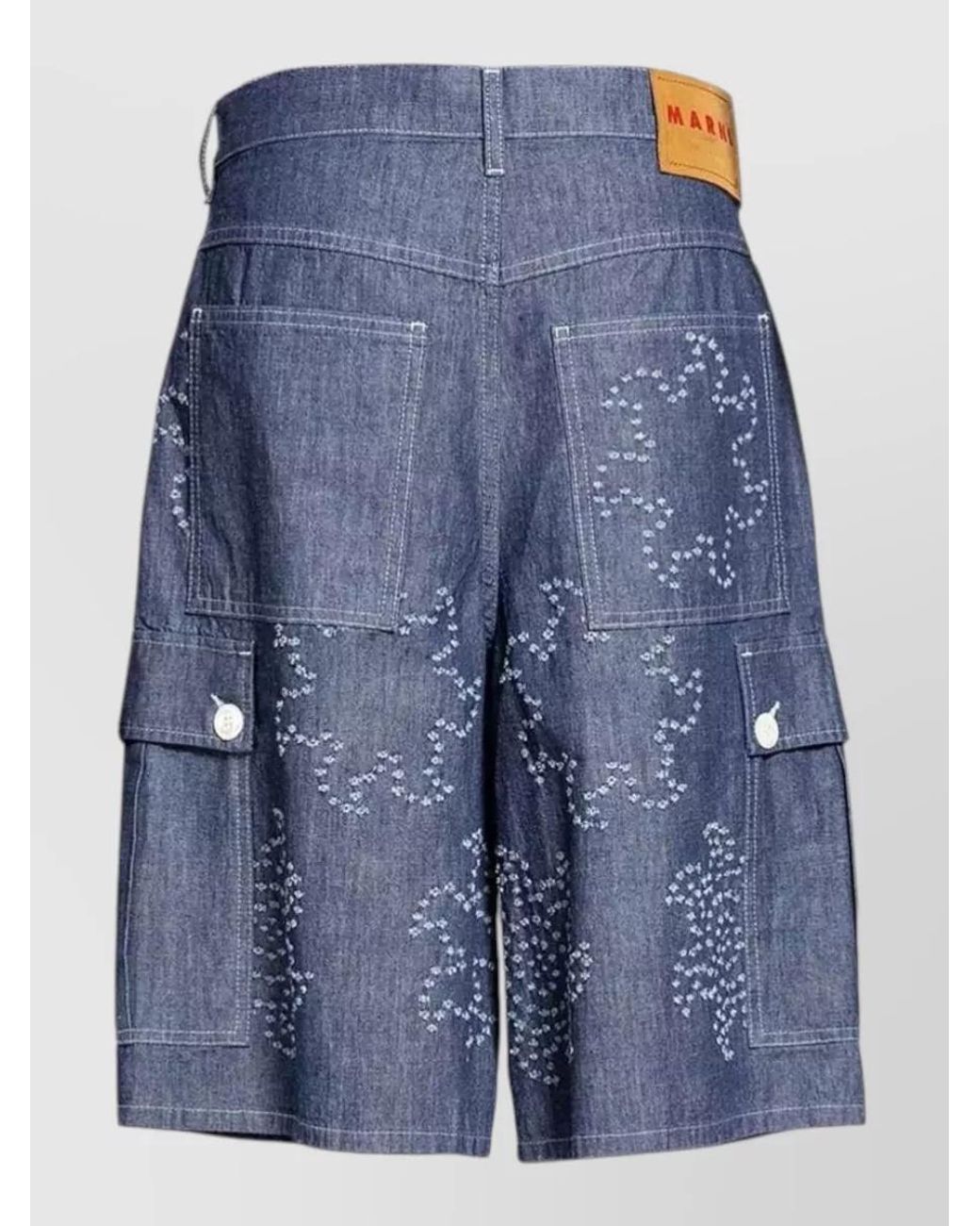 Marni Blue Denim Cargo Shorts for men