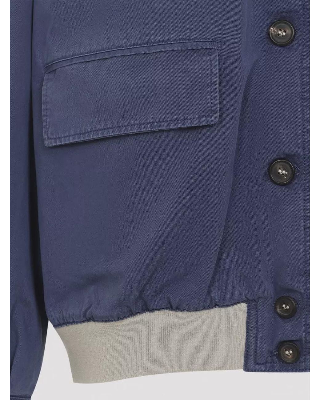 Miu Miu Blue Cotton Oversized Twill Jacket