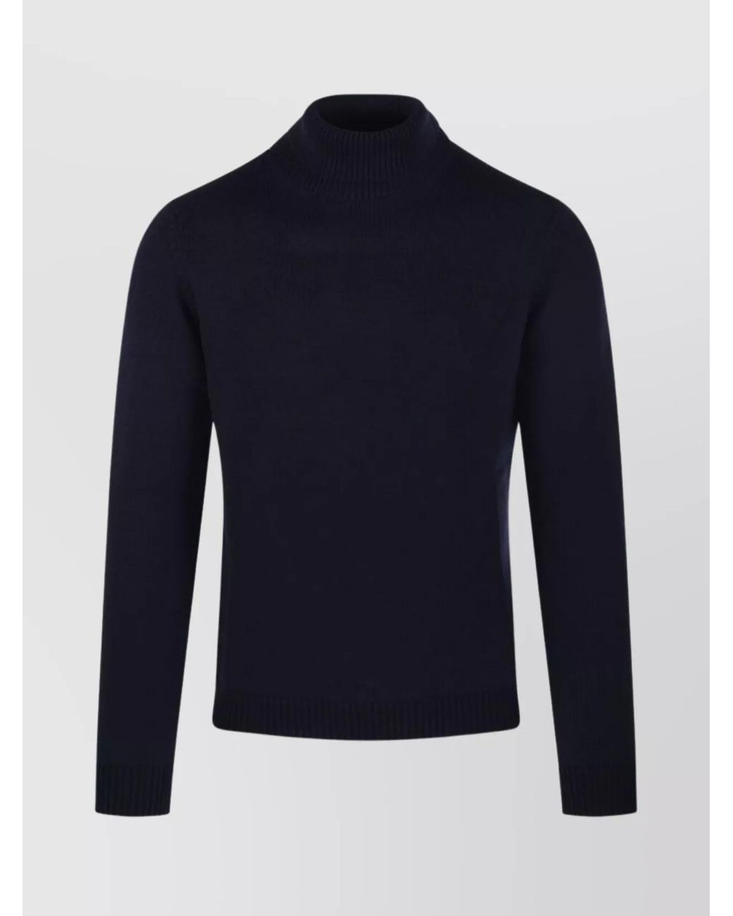 Roberto Collina Blue Merino Wool Ribbed Turtleneck Sweater for men