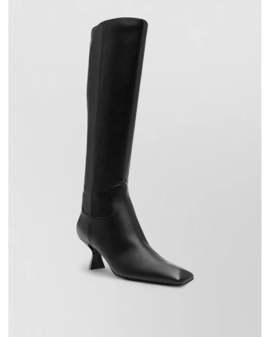 Sergio Rossi Black Leather Knee-High Boots