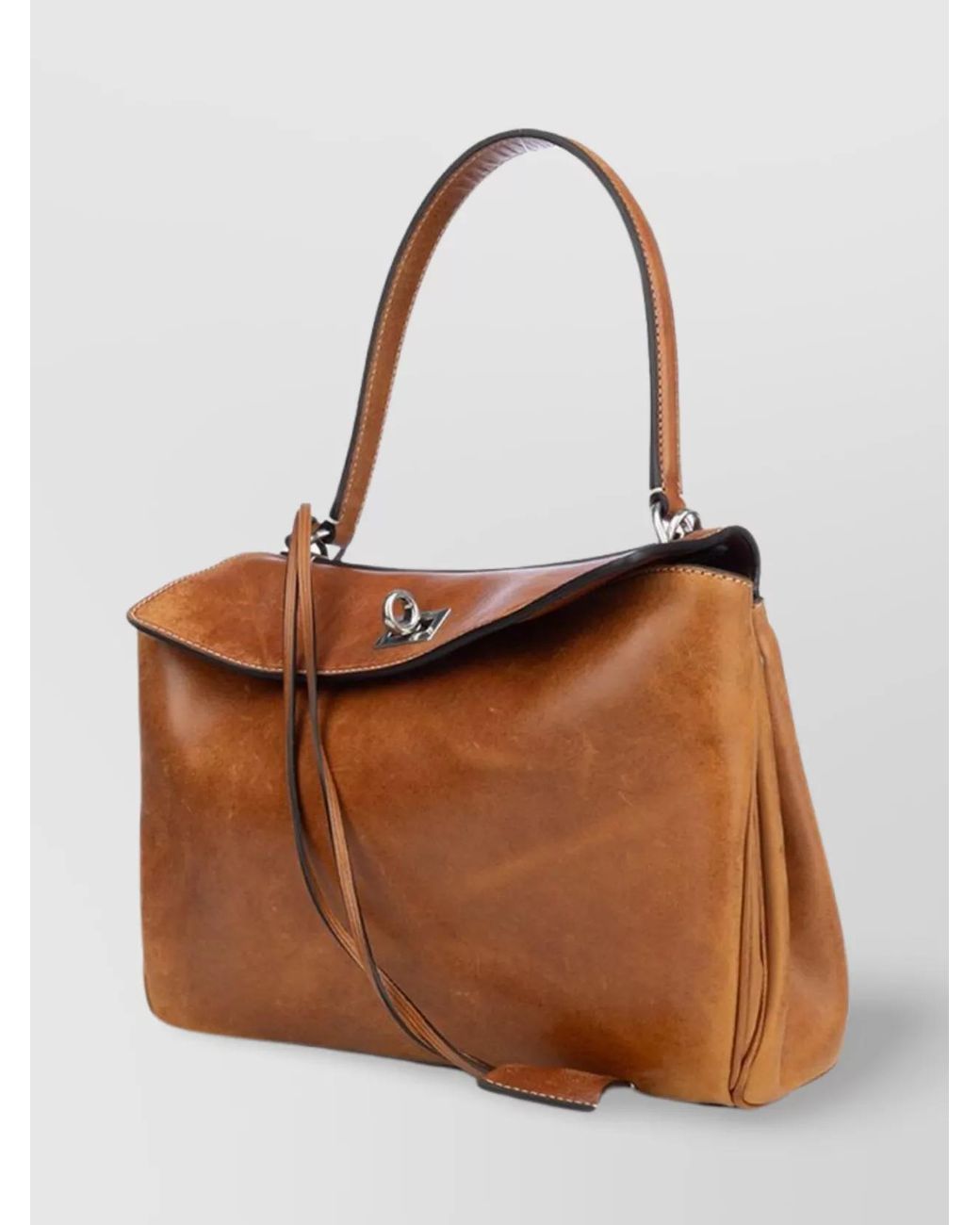 Balenciaga Brown Rodeo Small Leather Shoulder Bag