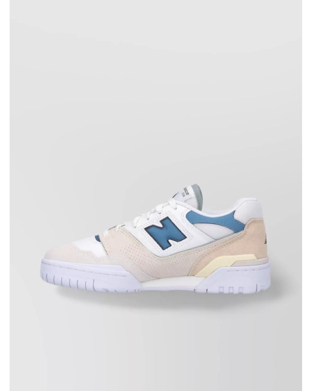 New Balance White Leather Low-Top Sneakers