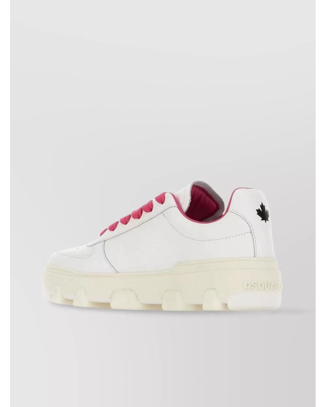 DSquared² Pink Leather Low-Top Sneakers