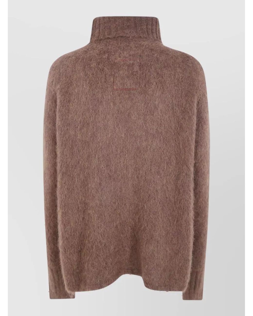 Uma Wang Brown Alpaca Wool Highneck Sweatshirt