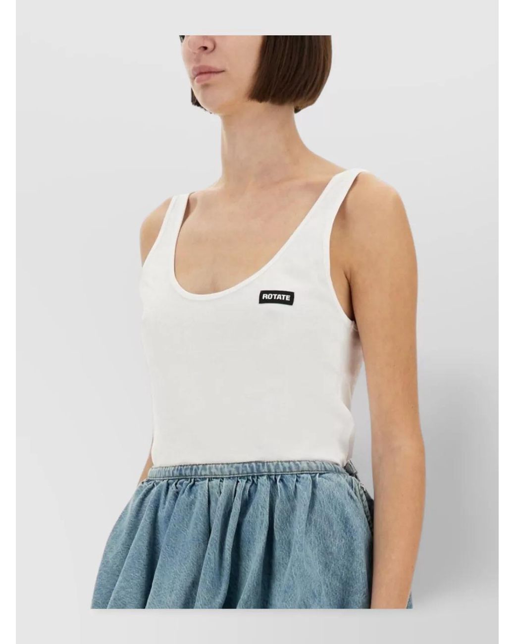 ROTATE BIRGER CHRISTENSEN White Cotton Tank Top