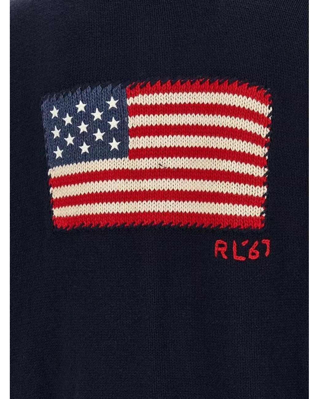 Polo Ralph Lauren Blue Cotton Long-Sleeve Polo Sweater for men