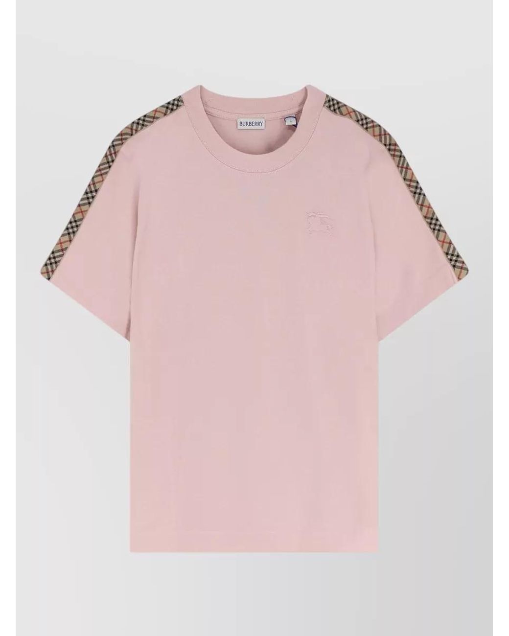 Burberry Pink Ribbed Cotton Short-Sleeve T-Shirt