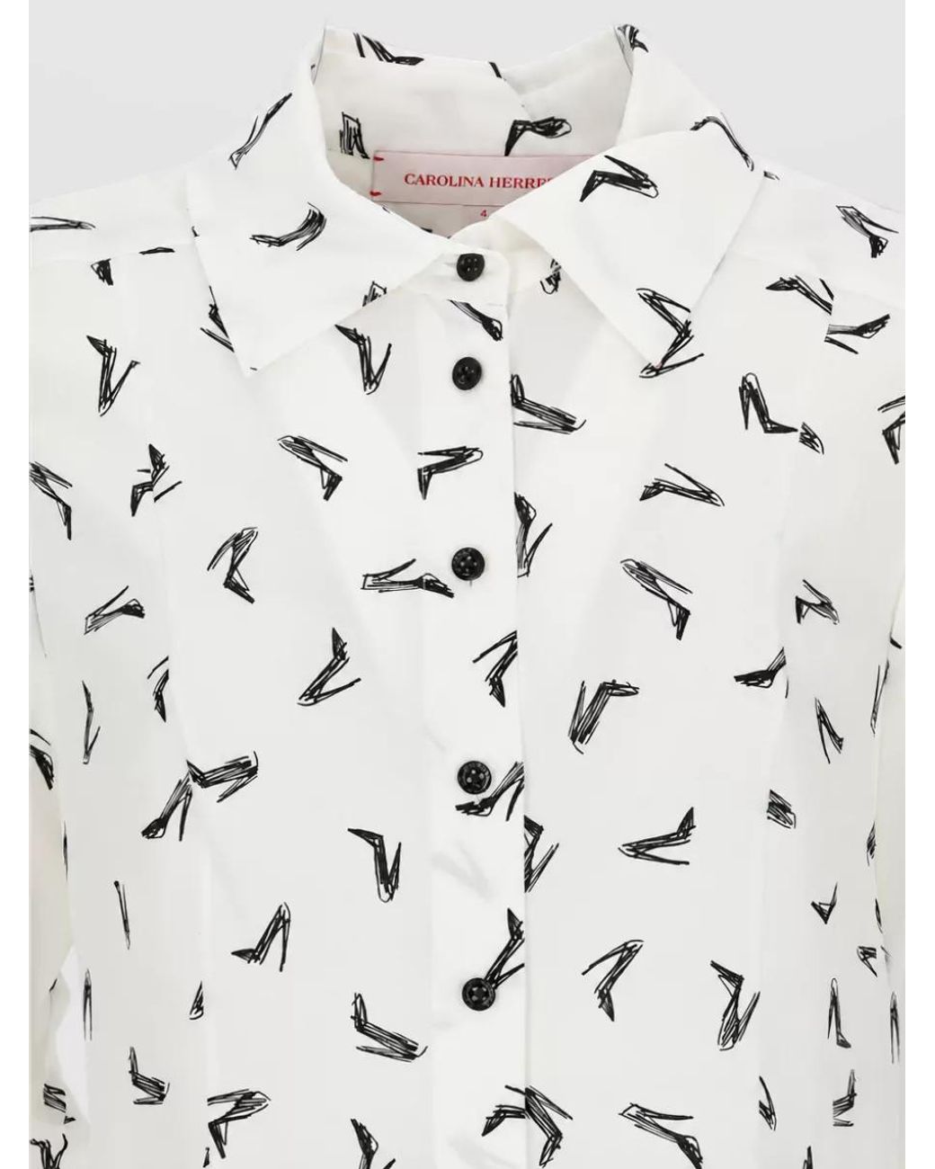 Carolina Herrera White Silk Printed Shirt