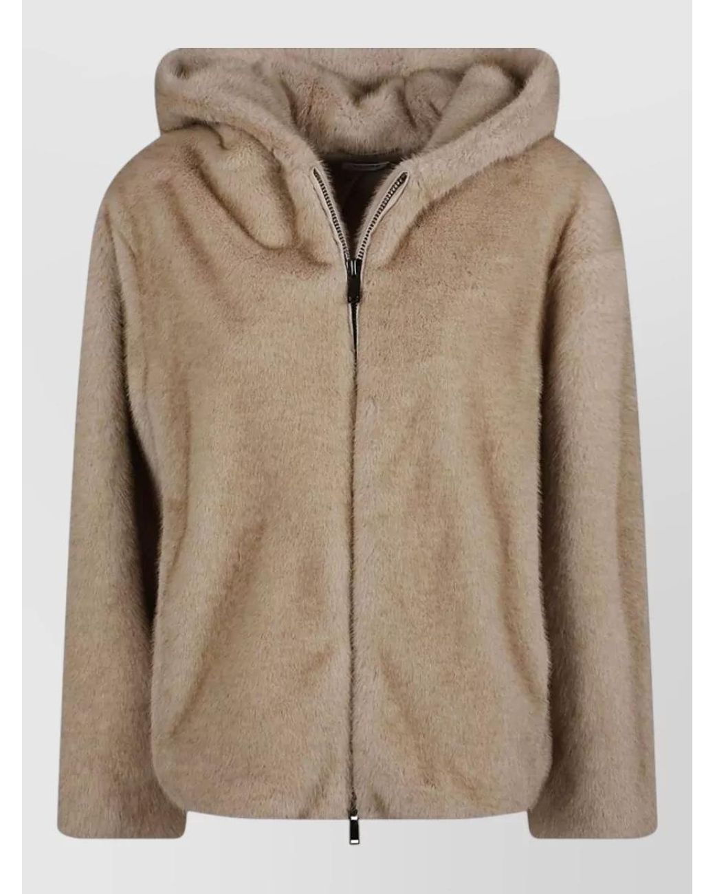 P.A.R.O.S.H. Brown Faux Fur Coat