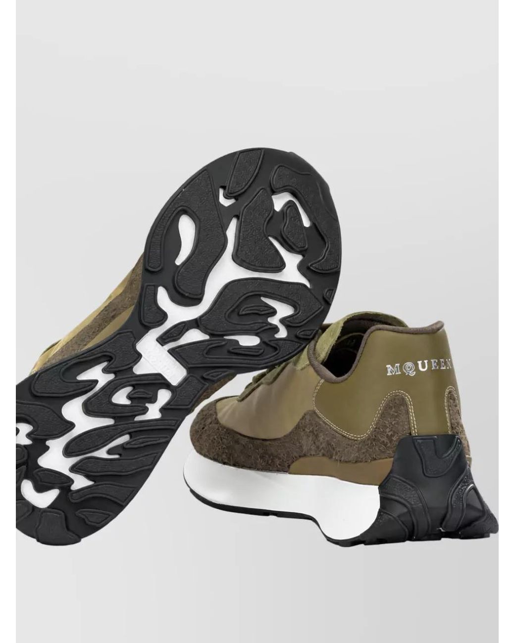 McQueen Green Leather Low-Top Sneakers for men
