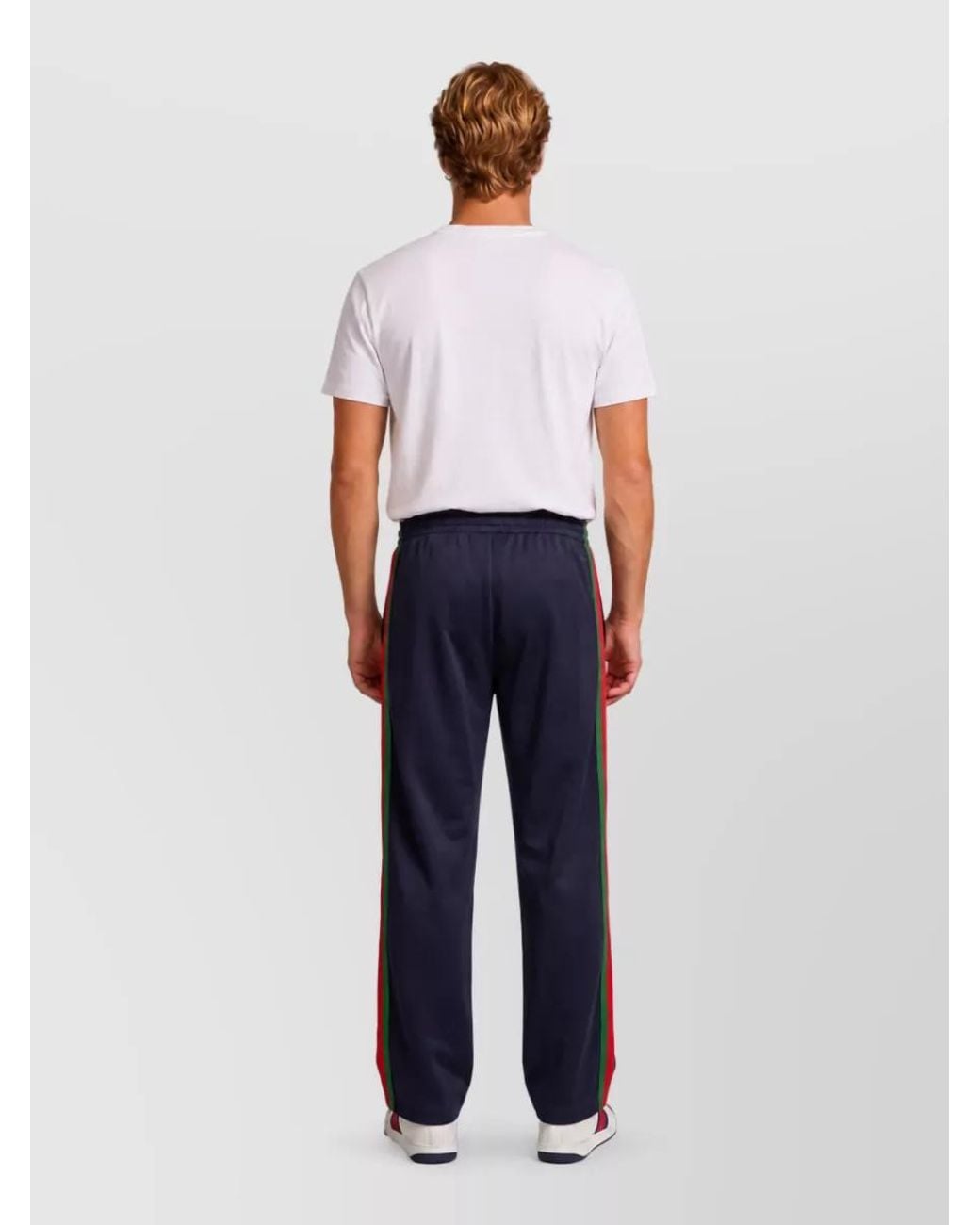 Gucci Blue Silk Cotton Wide-Leg Track Pants for men