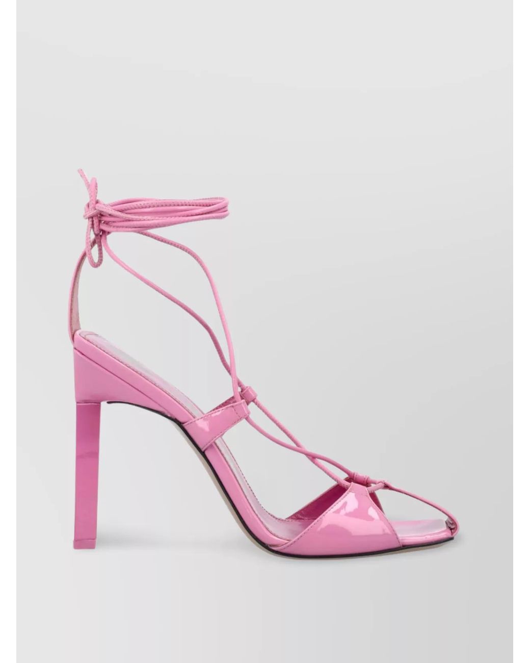 The Attico Pink Leather Lace-Up Sandals