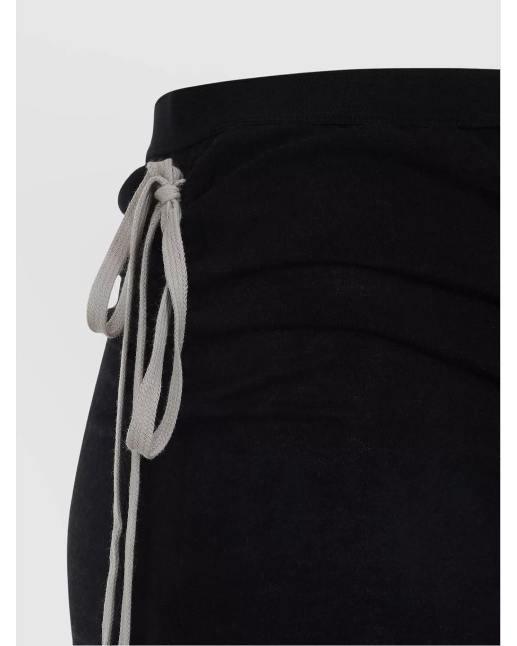 Rick Owens Black Wool Side-Slit Fitted Skirt