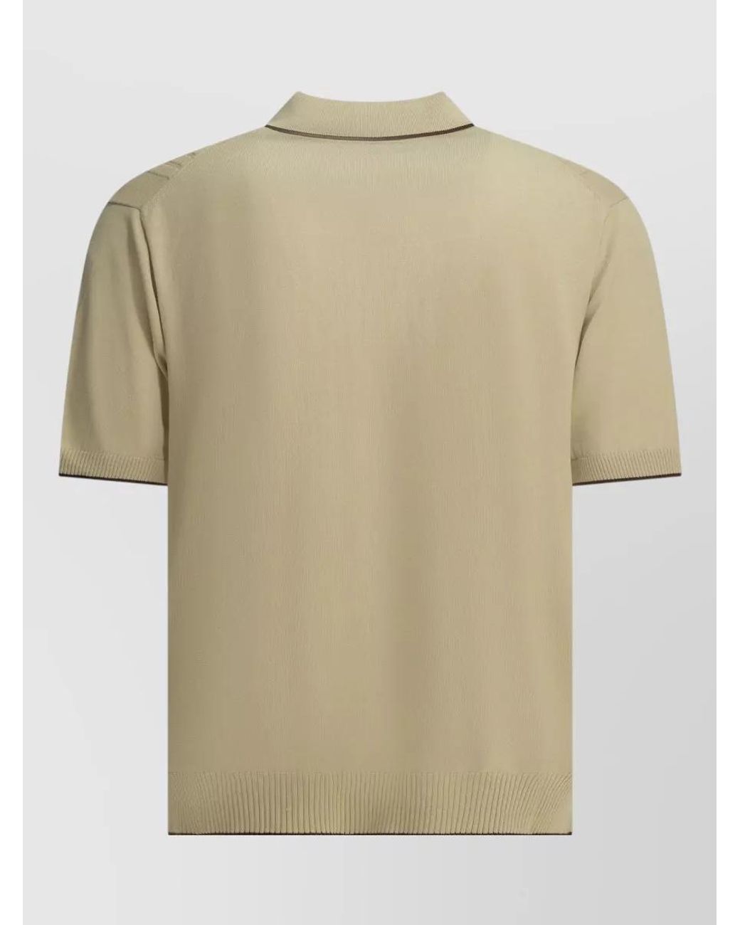 Beams Plus Natural Textured Knit Polo Shirt for men